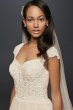 Cap Sleeve Lace Wedding Ball Gown with Beading Oleg Cassini CWG768