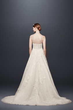 Satin Wedding Dress with Detachable Cap Sleeves David's Bridal Collection 4XL9NTV9010