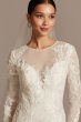 Stretch Illusion Beaded Floral Wedding Dress Oleg Cassini CWG844