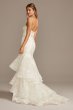 Notch-Neck Lace Corset Mermaid Wedding Dress Oleg Cassini CWG846