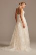 Applique Wedding Dress with Crystal Button Back Oleg Cassini CWG876