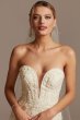 Beaded Scroll and Lace Mermaid Wedding Dress Oleg Cassini CWG878