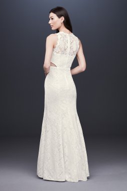 Jewel Lace A-Line Wedding Dress with Beaded Detail Jewel 4XLWG3755