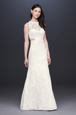 Corded Lace Trumpet Dress with Illusion Sides DB Studio DB19799