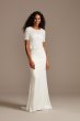 Stretch Crepe Sweep Train Wedding Separates Skirt DB Studio DS150829