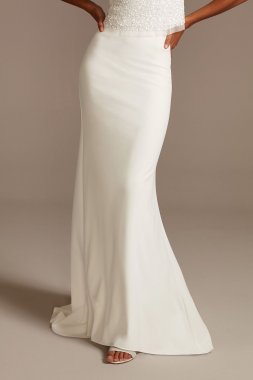 Stretch Crepe Sweep Train Wedding Separates Skirt DB Studio DS150829