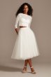 Scalloped Lace 3/4 Sleeve Wedding Separates Top DB Studio DS150847