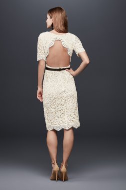 Illusion Lace Shift Dress with Contrast Ribbon DB Studio DS870029