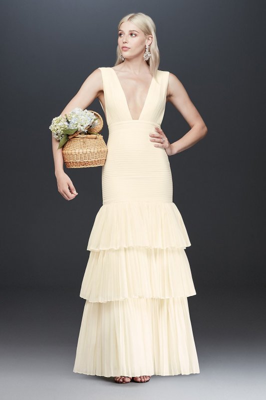 Fame and Partners Dahlia Pleated Dress with Tiers Fame and Partners x David's Bridal FPW3507101FM