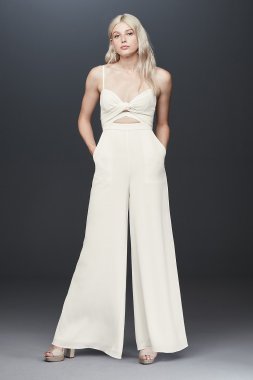 Fame and Partners Landon Crepe Wrap Jumpsuit Fame and Partners x David's Bridal FPW3751166FP