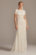 Short Sleeve Low Back Stretch Lace Wedding Dress Melissa Sweet MS161216