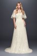 Trailing Floral Lace Wedding Gown with Capelet Melissa Sweet MS251186