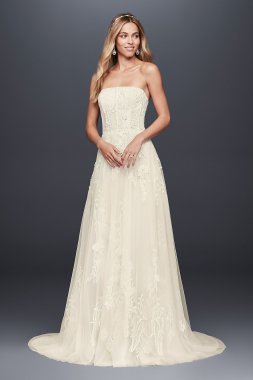 Trailing Floral Lace Wedding Gown with Capelet Melissa Sweet MS251186