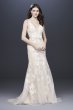 Plunging Lace Wedding Gown with Floral Applique Melissa Sweet MS251200