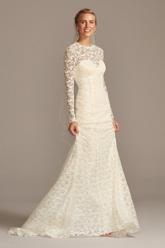 Long Sleeve Illusion Venice Lace Wedding Dress Melissa Sweet MS251217