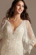 Lace Wedding Dress with Crochet Trim Capelet Melissa Sweet MS251224