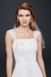 Split Front Wedding Dress with Cap Sleeves David's Bridal Collection NTV9010