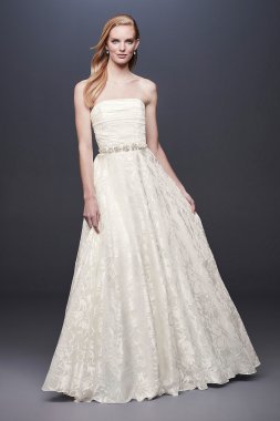 Floral Printed Organza A-line Wedding Dress David's Bridal Collection NTWG3907