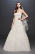 Soft Tulle Wedding Dress with Leaf Lace Applique David's Bridal Collection OP1338