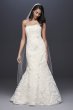 Strapless Lace Mermaid Dress with 3D Flowers David's Bridal Collection OP1344