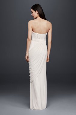 Sheath Wedding Dress with Beading and Side Drape DB Studio SDWG0417