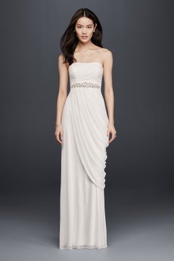 Sheath Wedding Dress with Beading and Side Drape DB Studio SDWG0417