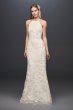 Sequin Leaf-Appliqued High Neck Sheath Gown DB Studio SDWG0686