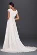 Short Sleeved Empire Waist Chiffon Wedding Dress David's Bridal Collection SLV9743