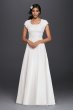 Short Sleeved Empire Waist Chiffon Wedding Dress David's Bridal Collection SLV9743