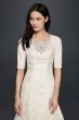 Beaded Trumpet Wedding Dress with 3/4 Sleeves David's Bridal Collection SLYP3344