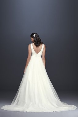 Short Plus Size Wedding Dress with Keyhole Cutout DB Studio 21395DW