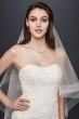 Lace Overlay Charmeuse Wedding Dress with Train Galina Signature SWG400