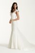 Illusion Deep Plunge Lace Cap Sleeve Wedding Dress Galina Signature SWG681