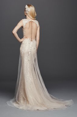 A-line Lace Wedding Dress with Side Split Detail David's Bridal Collection YP3344