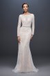 Allover Sequin Art Deco Sheath Wedding Dress Galina Signature SWG799