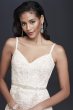 Sequin Lace Sheath Wedding Dress with Crystal Belt Galina Signature SWG819