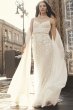 Sequin Lace Sheath Wedding Dress with Crystal Belt Galina Signature SWG819