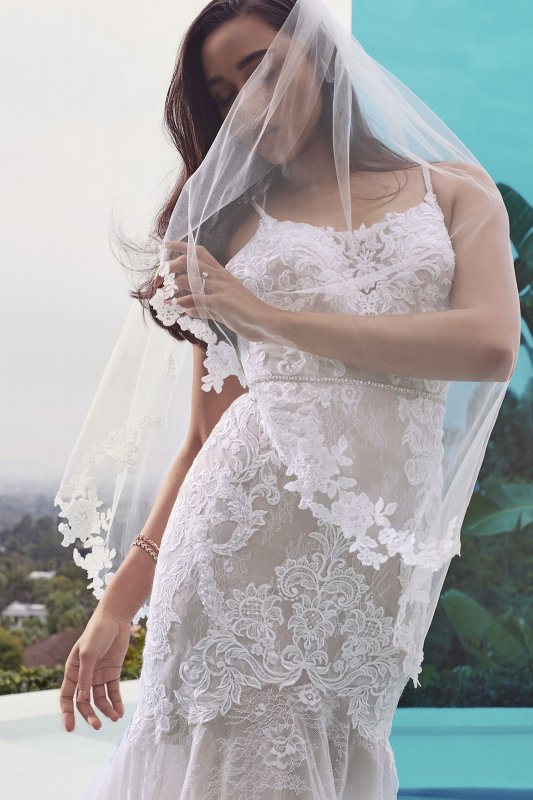 Lace Mermaid Wedding Dress with Moonstone Detail Galina Signature SWG824