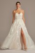 Floral Tulle Wedding Dress with Removable Sleeves Galina Signature SWG834