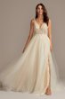 Beaded Bodice Plunging-V Illusion Wedding Dress Galina Signature SWG837