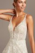 Pave Crystal Beaded Double Strap Wedding Dress Galina Signature SWG840