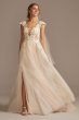 Illusion Cap Sleeve Lace Appliqued Wedding Dress Galina Signature SWG862