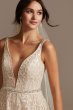 Geometric Sequin Illusion Plunge Wedding Dress Galina Signature SWG863