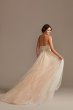 Floral Beaded Wedding Dress with Metallic Tulle Galina Signature SWG871