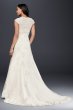 Cap Sleeve Lace Over Satin Wedding Dress David's Bridal Collection T3299