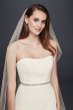 Crinkle Chiffon Wedding Dress with Draping David's Bridal Collection V3540