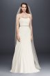 Crinkle Chiffon Wedding Dress with Draping David's Bridal Collection V3540