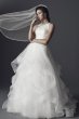 Floral Sequin Ball Gown with Horsehair Trim David's Bridal Collection V3901