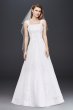 A line Chiffon Split Front Overlay Wedding Dress David's Bridal Collection V9010