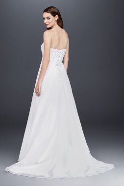 Crepe Sheath Gown with Embroidered Illusion Slit DB Studio DS870092